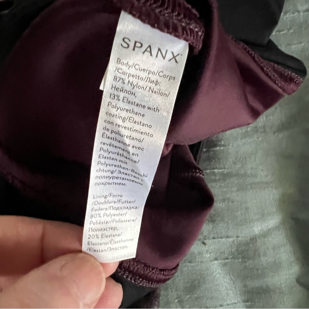 Spanx Faux Leather Maroon Pull-on Legging - Picture 7 of 11